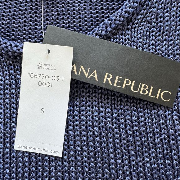 Banana Republic Sweater Womens Size S Roll Neck Blue Metallic Pullover Jumper - Picture 7 of 14
